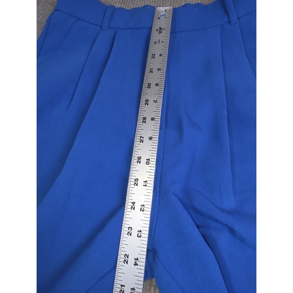 Abercrombie & Fitch Women's Blue Grey Pleated Wide Leg Trouser Pants Size M(2) - Picture 7 of 16